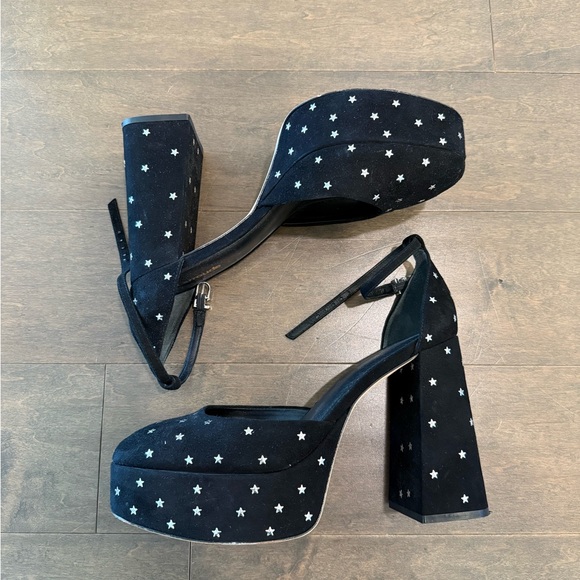 Larroude Black Starry Ari Pump Platform Heels - Picture 3 of 6